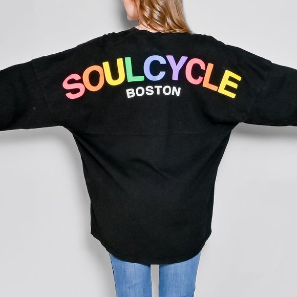SOULCYCLE Boston Rainbow Skull Black Spirit Jersey - Picture 5 of 8